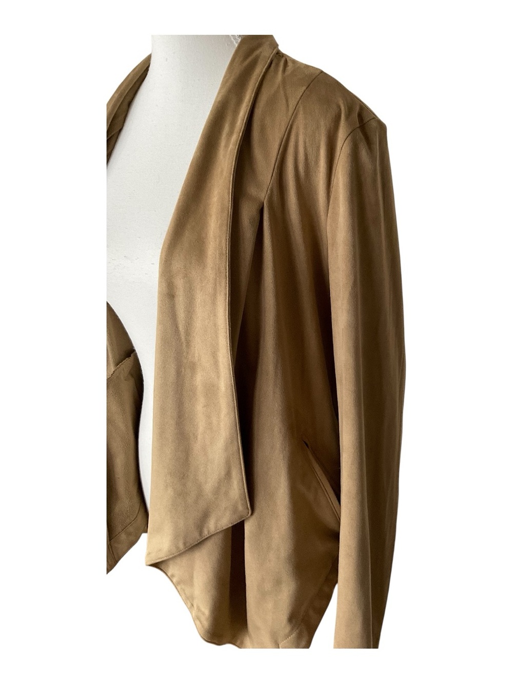 Calvin Klein Jeans Faux Suede Drape Front Jacket Large - Picture 6 of 10